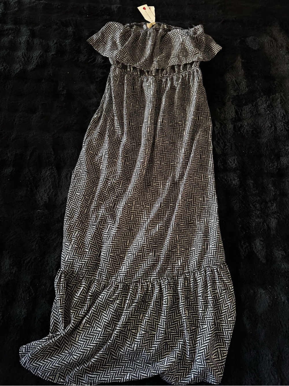 Black & White Geometric Maxi Dress